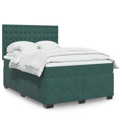 Boxspringbett Mit Matratze Samt Dunkelgrün