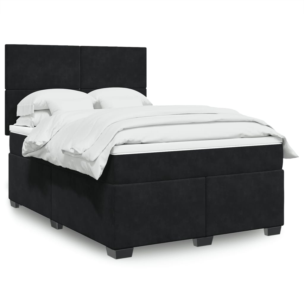Boxspringbett Mit Matratze Samt Schwarz