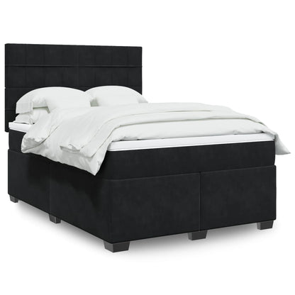 Boxspringbett Mit Matratze Samt Schwarz