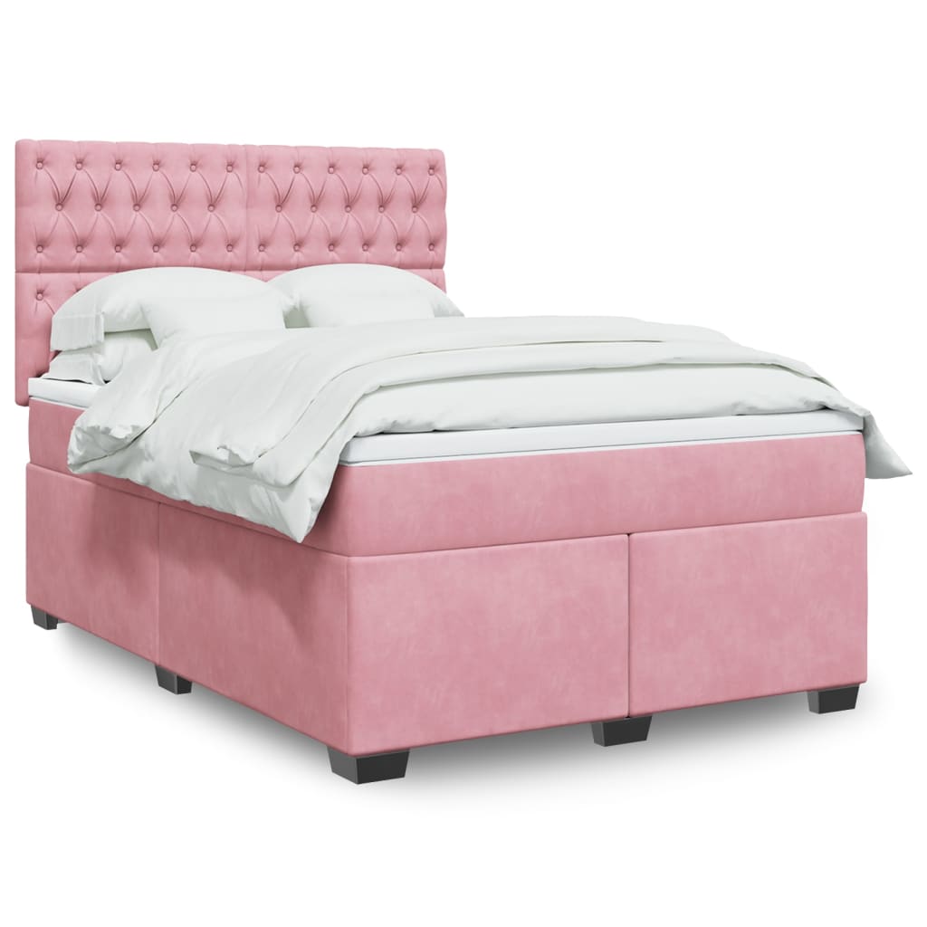 Boxspringbett Mit Matratze Samt Rosa
