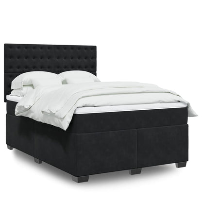 Boxspringbett Mit Matratze Samt Schwarz