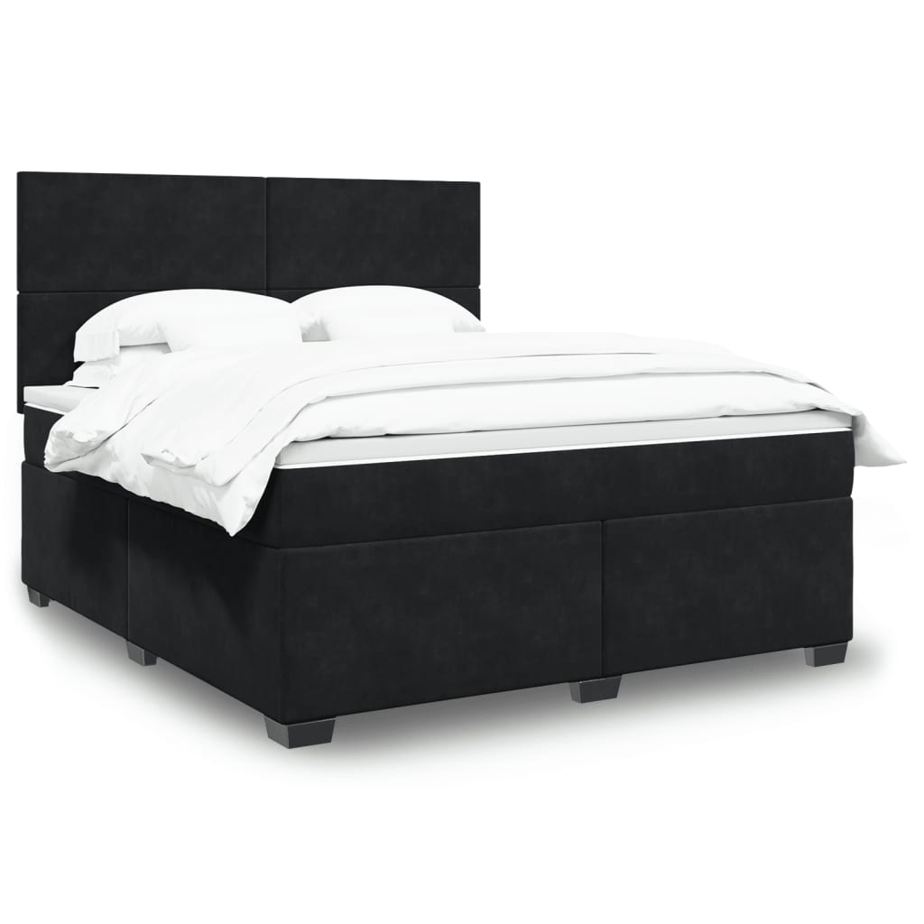 Boxspringbett Mit Matratze Samt Schwarz