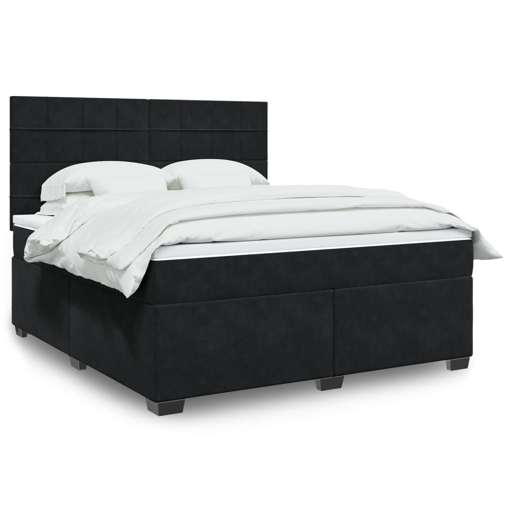 Boxspringbett Mit Matratze Samt Schwarz