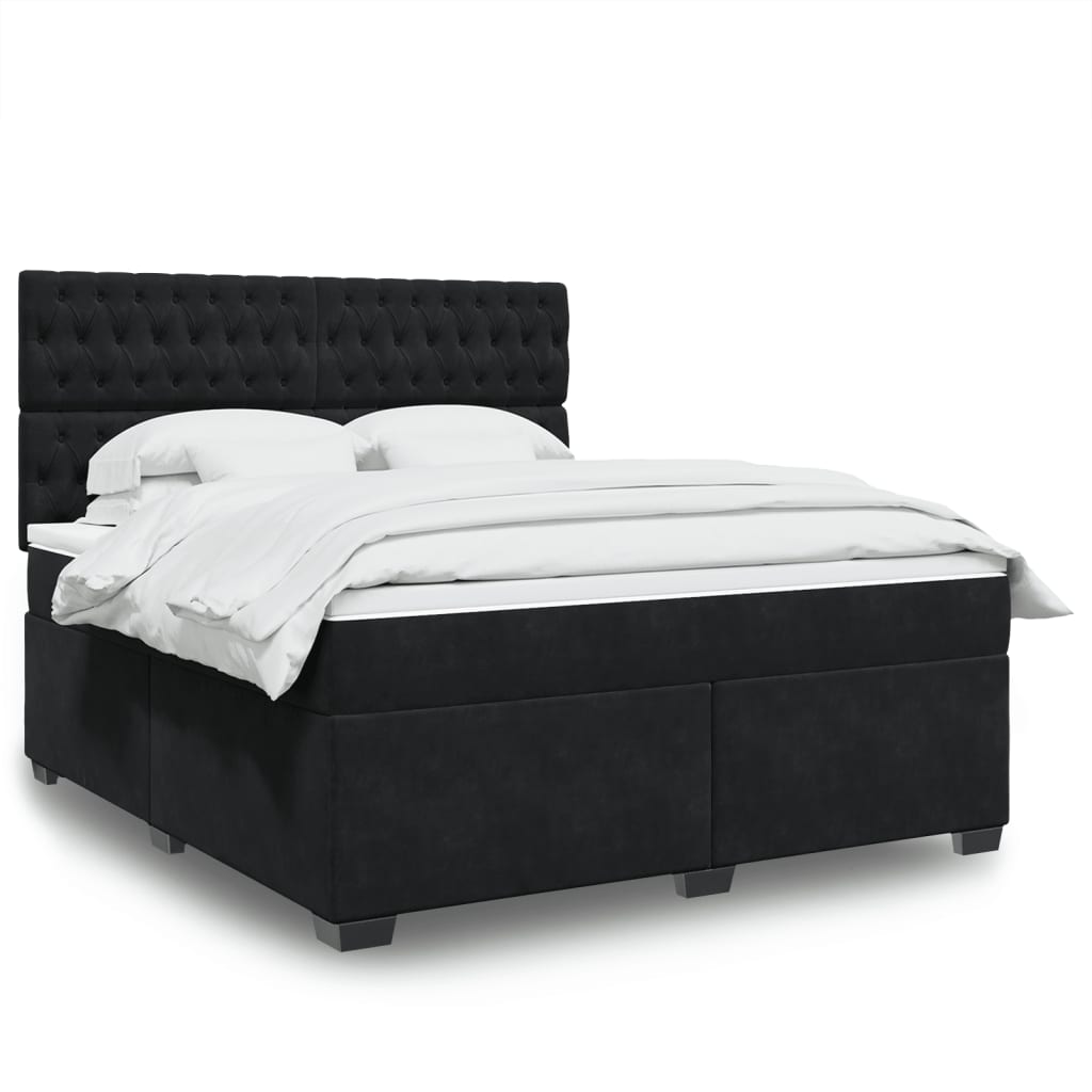 Boxspringbett Mit Matratze Samt Schwarz
