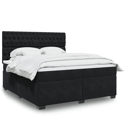 Boxspringbett Mit Matratze Samt Schwarz