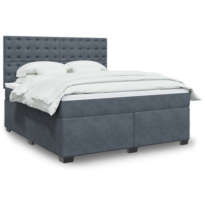 Boxspringbett Mit Matratze Samt Dunkelgrau