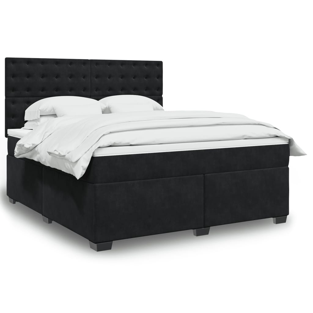 Boxspringbett Mit Matratze Samt Schwarz