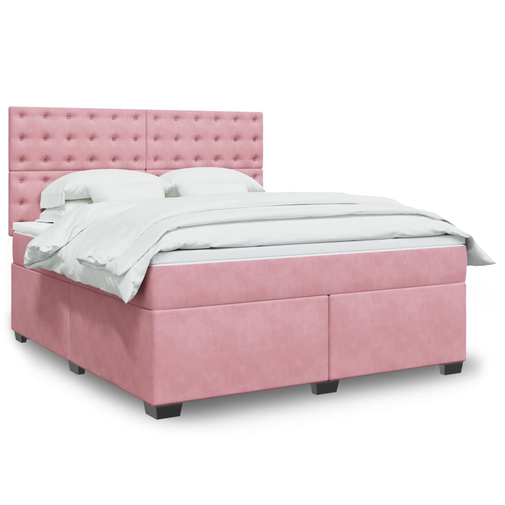 Boxspringbett Mit Matratze Samt Rosa
