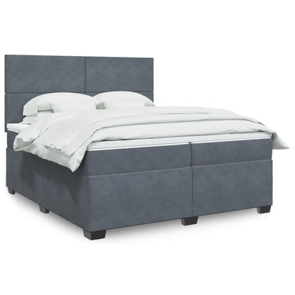 Boxspringbett Mit Matratze Samt Dunkelgrau