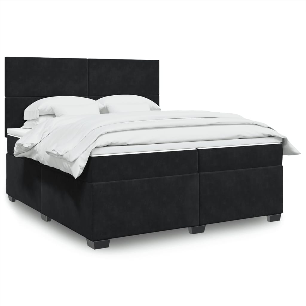 Boxspringbett Mit Matratze Samt Schwarz