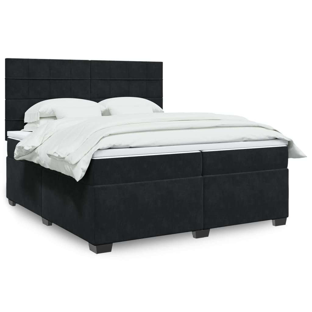 Boxspringbett Mit Matratze Samt Schwarz