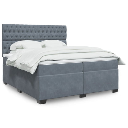 Boxspringbett Mit Matratze Samt Dunkelgrau
