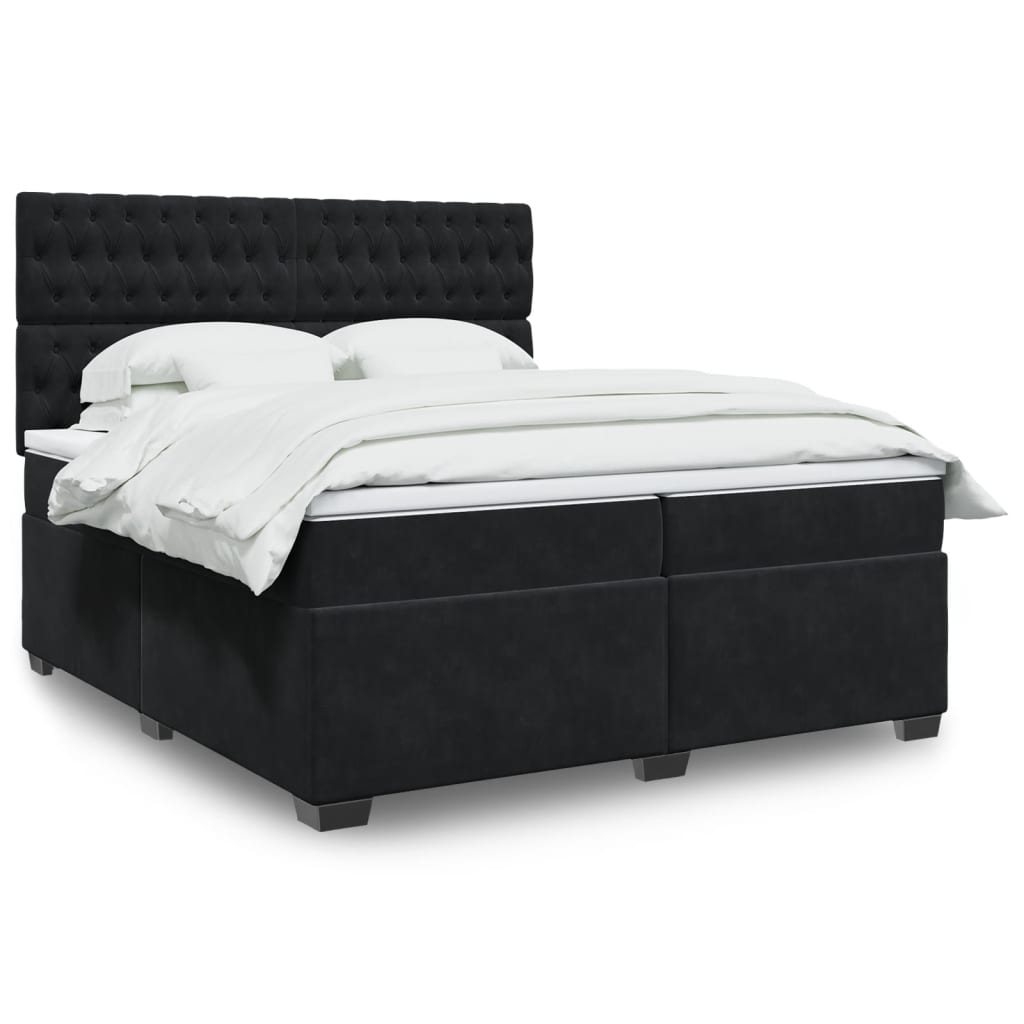 Boxspringbett Mit Matratze Samt Schwarz
