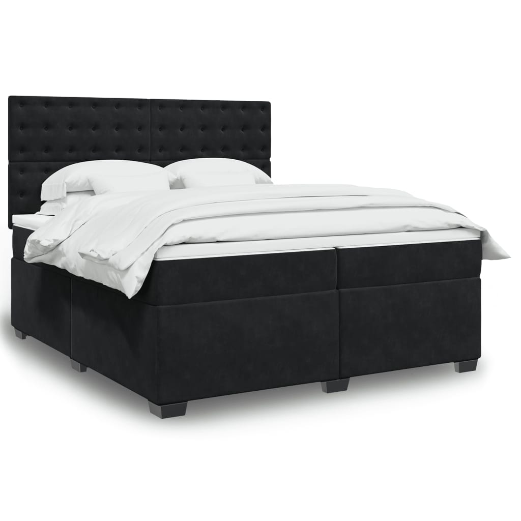 Boxspringbett Mit Matratze Samt Schwarz