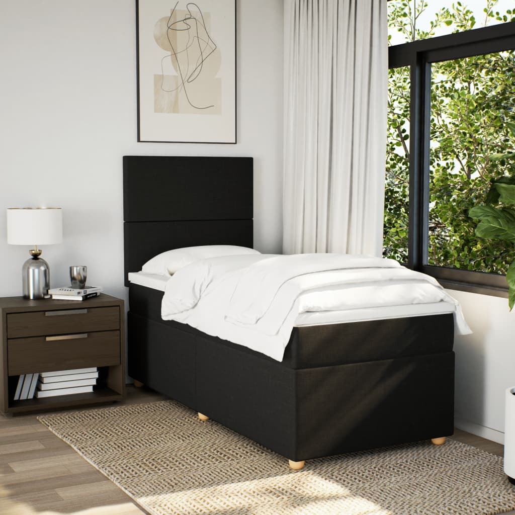 Boxspringbett Mit Matratze Stoff Schwarz