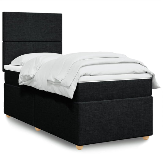 Boxspringbett Mit Matratze Stoff Schwarz