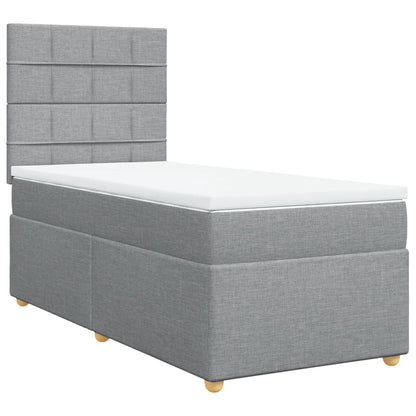 Boxspringbett Mit Matratze Stoff Hellgrau