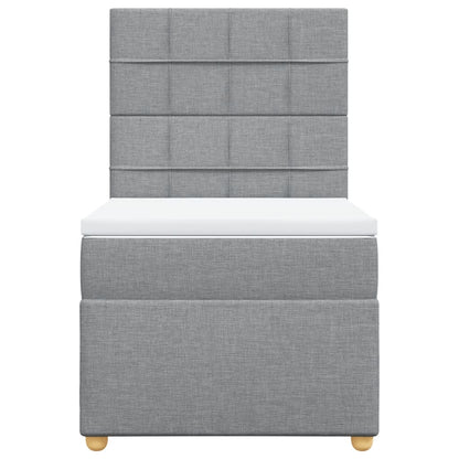 Boxspringbett Mit Matratze Stoff Hellgrau