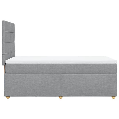 Boxspringbett Mit Matratze Stoff Hellgrau