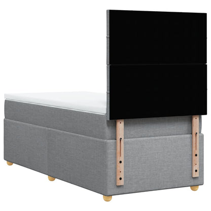 Boxspringbett Mit Matratze Stoff Hellgrau