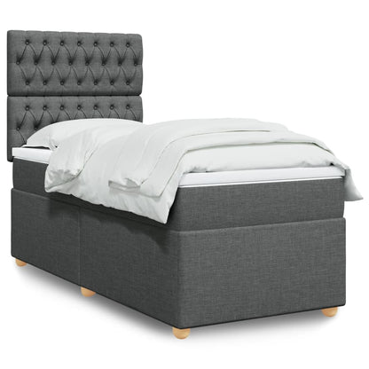 Boxspringbett Mit Matratze Stoff Dunkelgrau