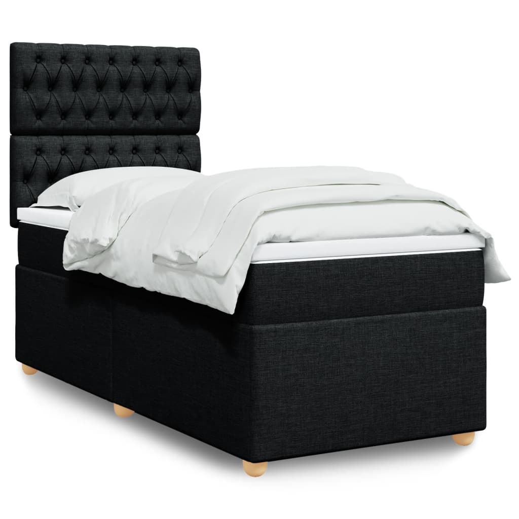 Boxspringbett Mit Matratze Stoff Schwarz