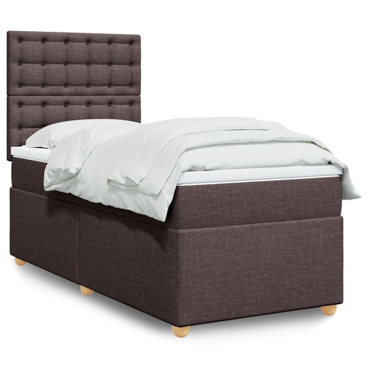 Boxspringbett Mit Matratze Stoff Dunkelbraun