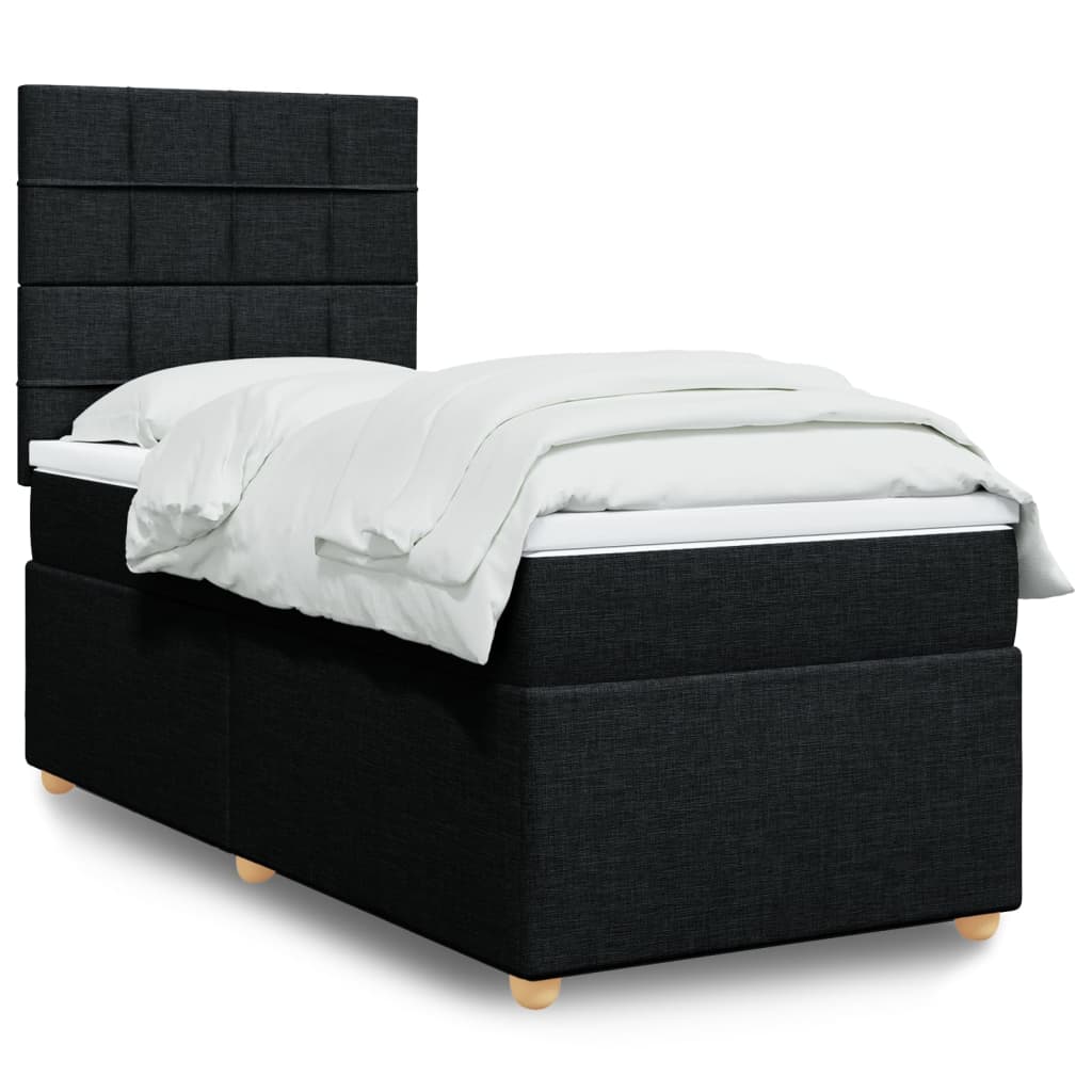 Boxspringbett Mit Matratze Stoff Schwarz