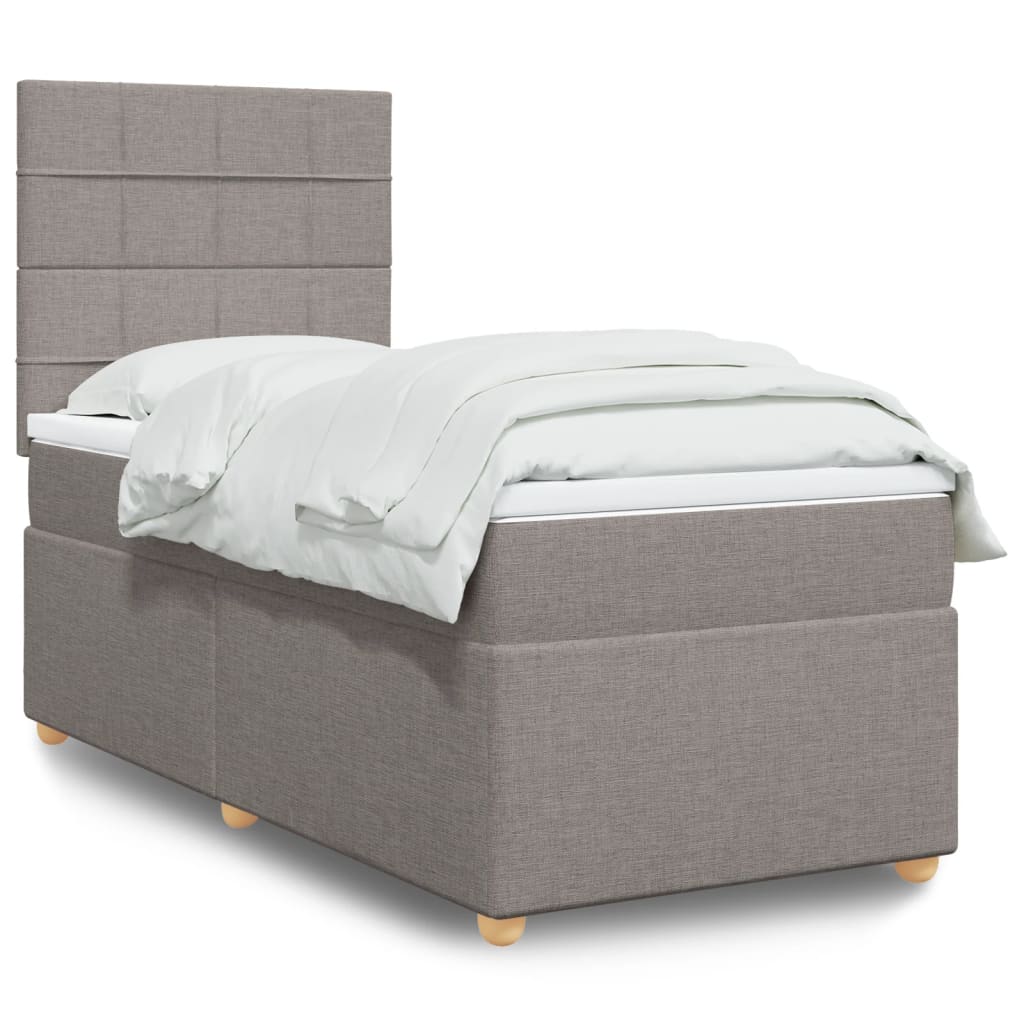 Boxspringbett Mit Matratze Stoff Taupe