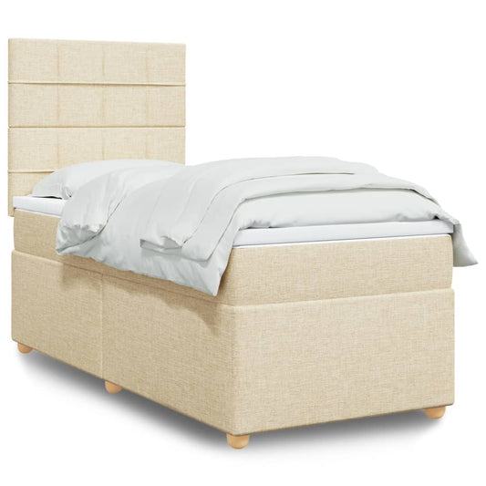 Boxspringbett Mit Matratze Stoff Creme