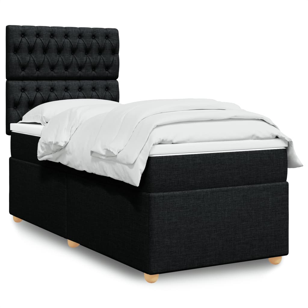 Boxspringbett Mit Matratze Stoff Schwarz