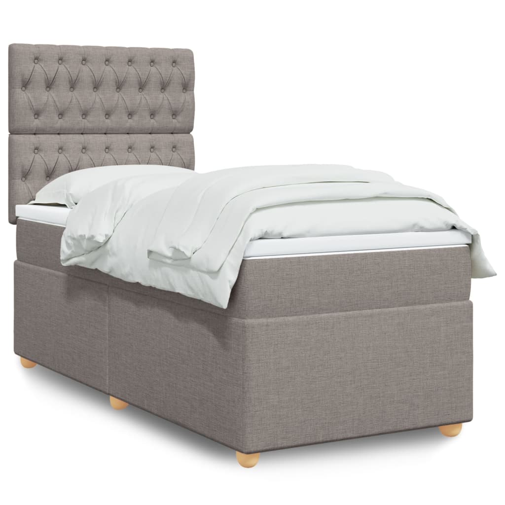 Boxspringbett Mit Matratze Stoff Taupe
