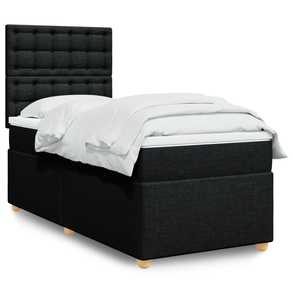 Boxspringbett Mit Matratze Stoff Schwarz