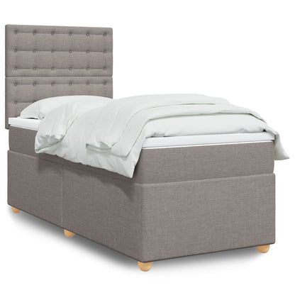 Boxspringbett Mit Matratze Stoff Taupe