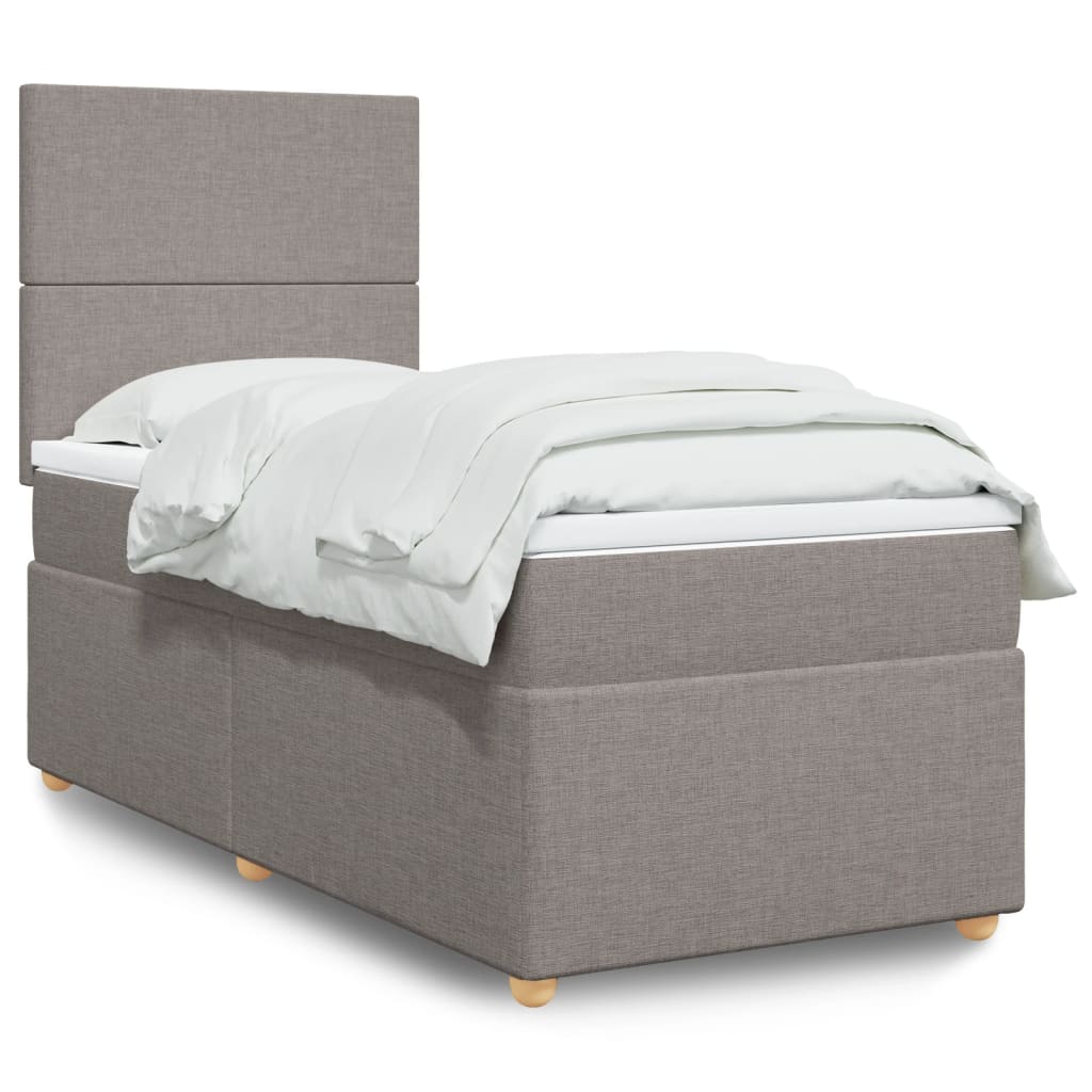 Boxspringbett Mit Matratze Stoff Taupe