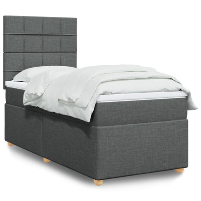 Boxspringbett Mit Matratze Stoff Dunkelgrau