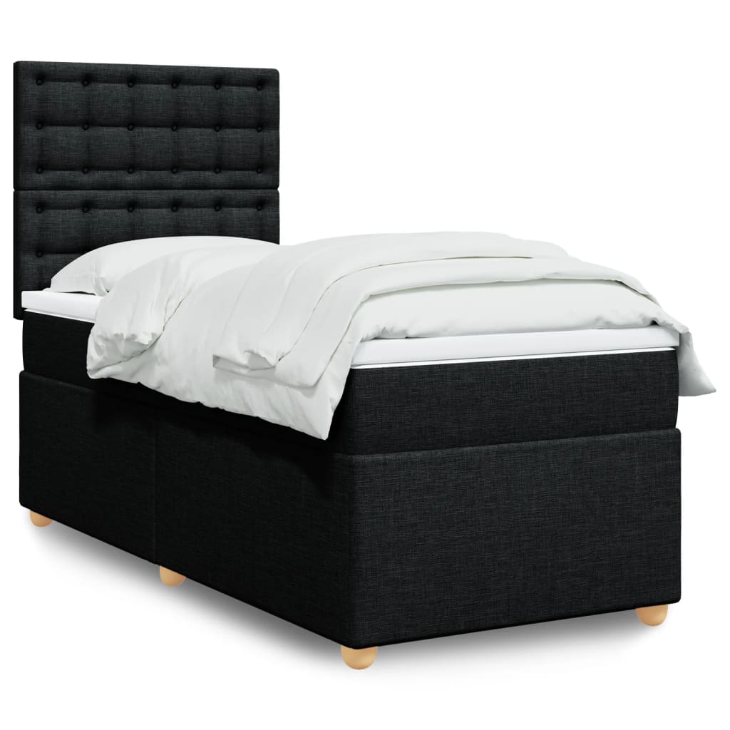 Boxspringbett Mit Matratze Stoff Schwarz