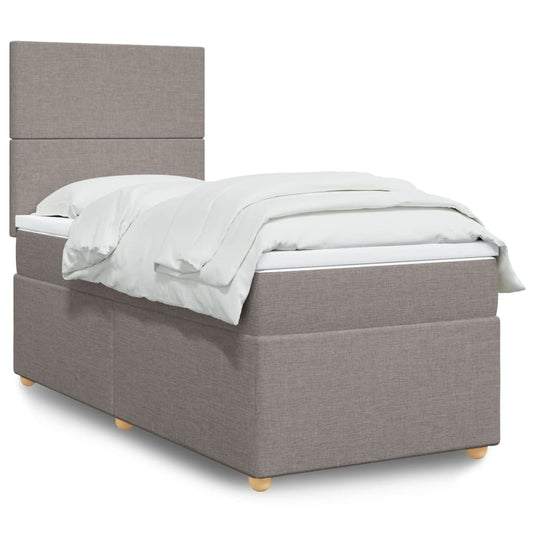 Boxspringbett Mit Matratze Stoff Taupe
