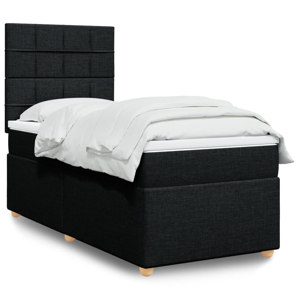 Boxspringbett Mit Matratze Stoff Schwarz