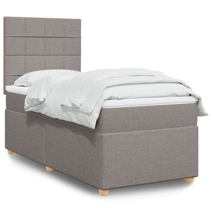 Boxspringbett Mit Matratze Stoff Taupe