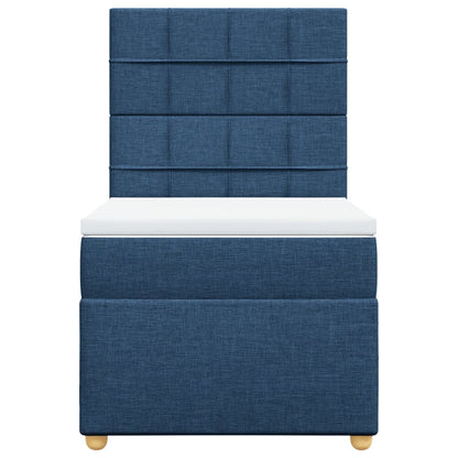 Boxspringbett Mit Matratze Stoff Blau