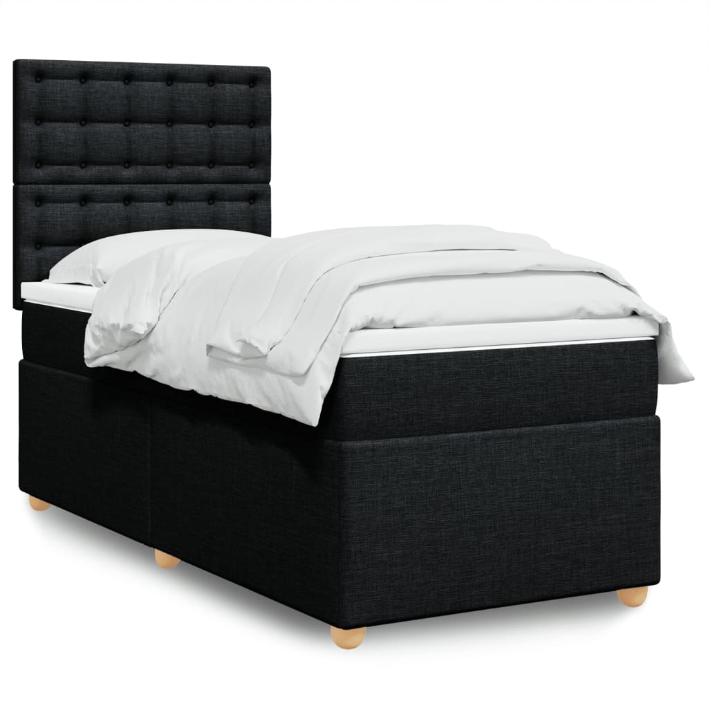 Boxspringbett Mit Matratze Stoff Schwarz