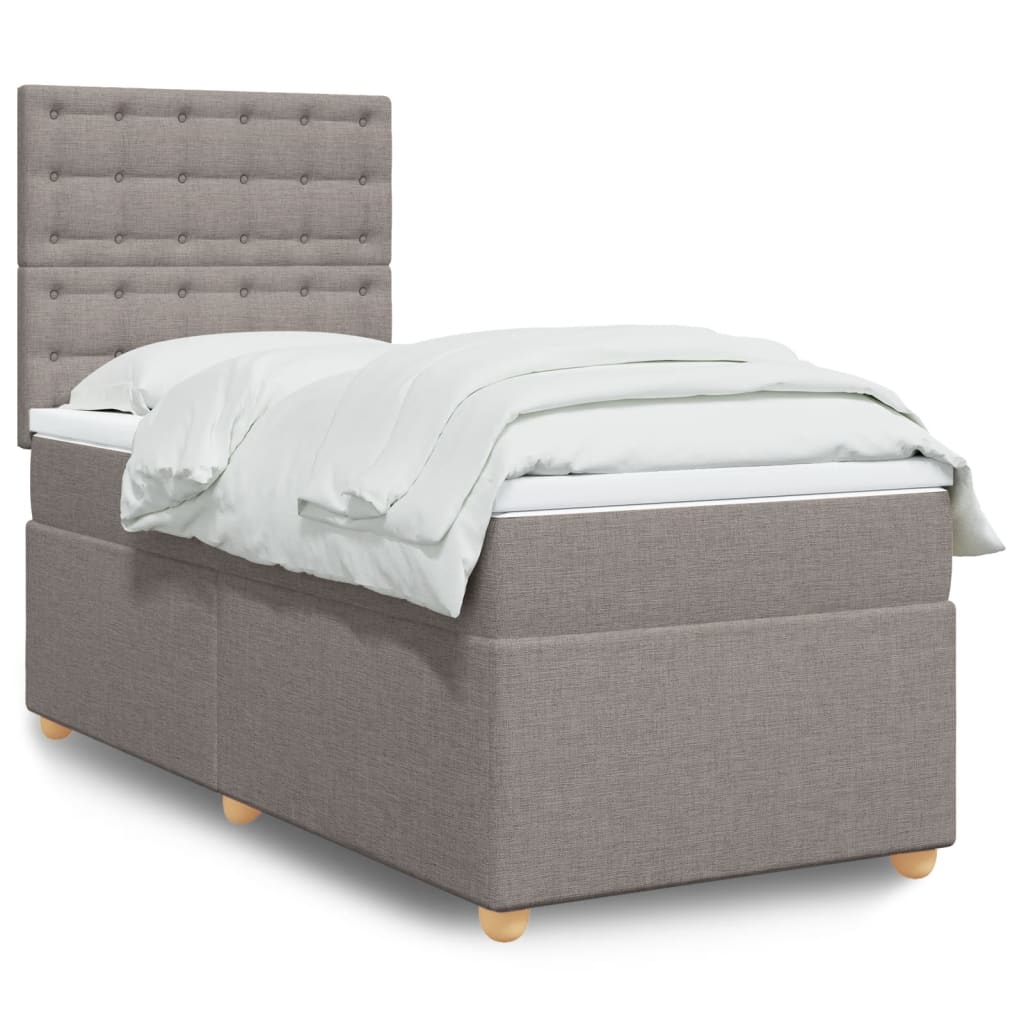 Boxspringbett Mit Matratze Stoff Taupe