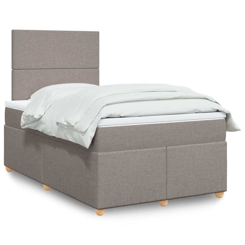 Boxspringbett Mit Matratze Stoff Taupe