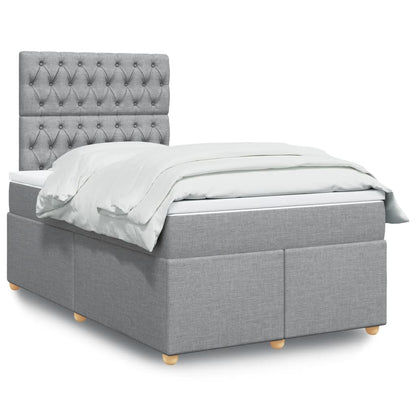 Boxspringbett Mit Matratze Stoff Hellgrau