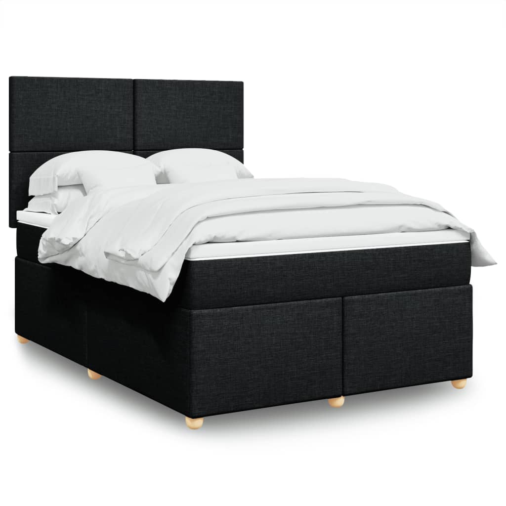 Boxspringbett Mit Matratze Stoff Schwarz