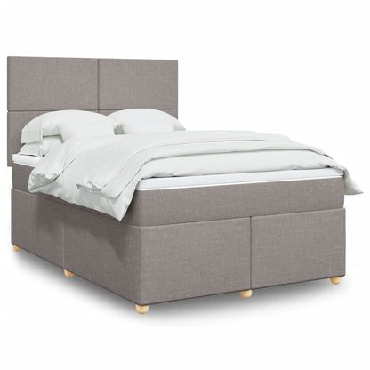 Boxspringbett Mit Matratze Stoff Taupe