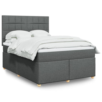 Boxspringbett Mit Matratze Stoff Dunkelgrau