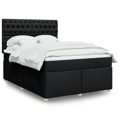 Boxspringbett Mit Matratze Stoff Schwarz