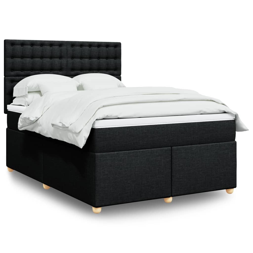 Boxspringbett Mit Matratze Stoff Schwarz
